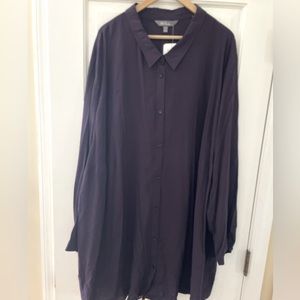 New Ulla Popken Navy Women Tunic Shirt Blouse Plus Sz 32-34 5XL 6XL beautiful